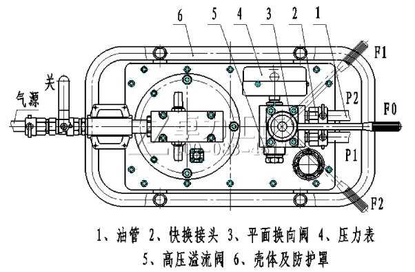 氣動錨索張拉機(jī)具氣動泵結(jié)構(gòu)圖