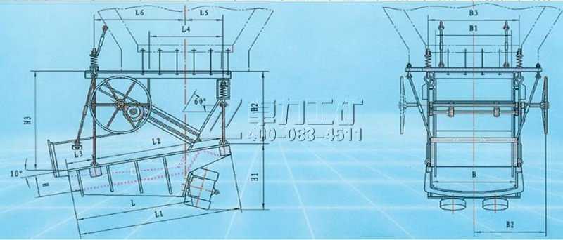 MZG型振動給料機(jī)安裝外形圖